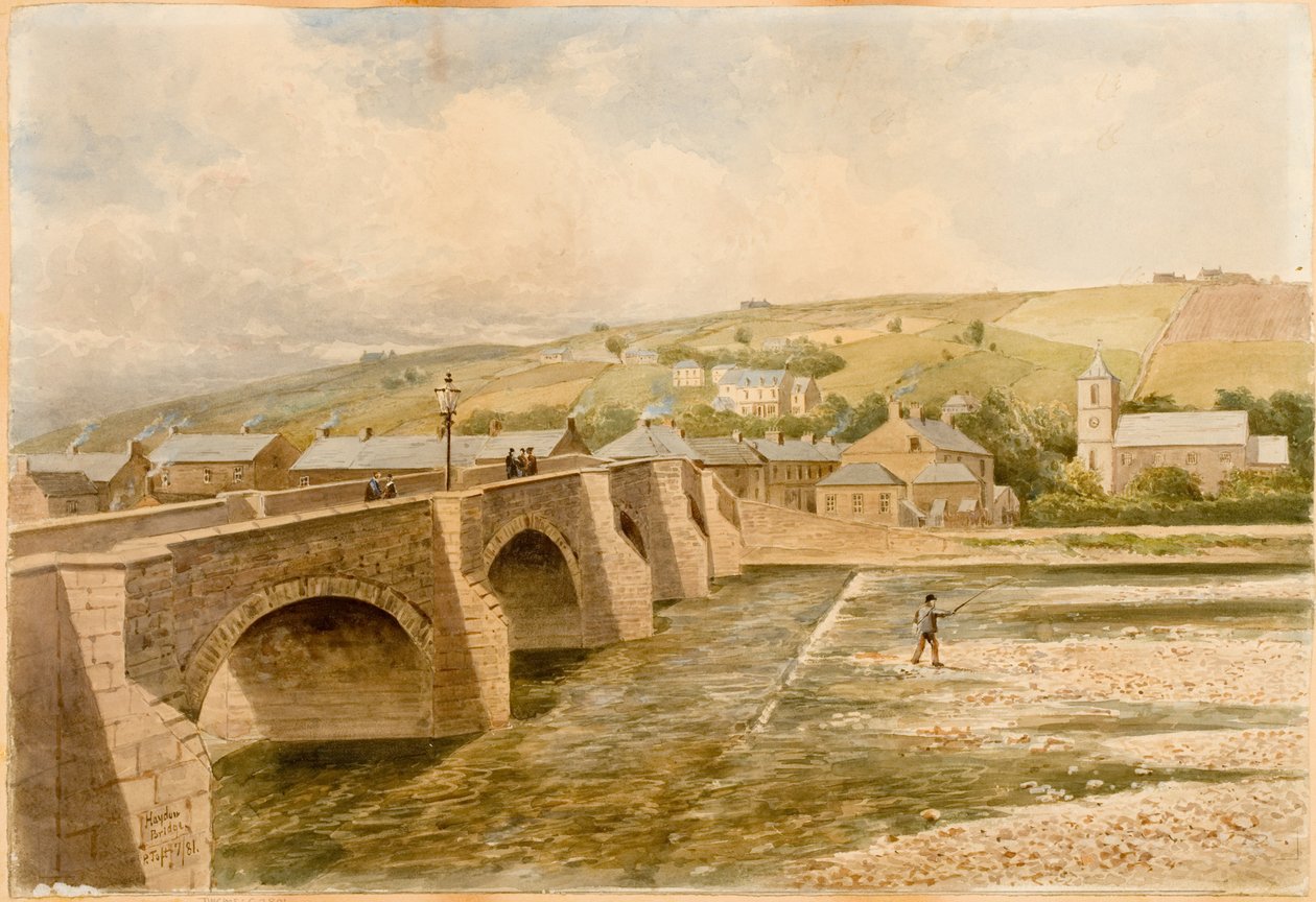 Haydon Bridge (vartaloväri, kynä ja akvarelli paperille) tekijältä Peter Petersen Toft