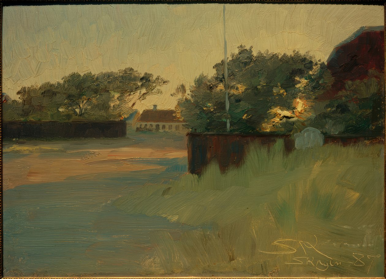 Ansicht von Brödnums Garten. Sonnenuntergang tekijältä Peder Severin Krøyer