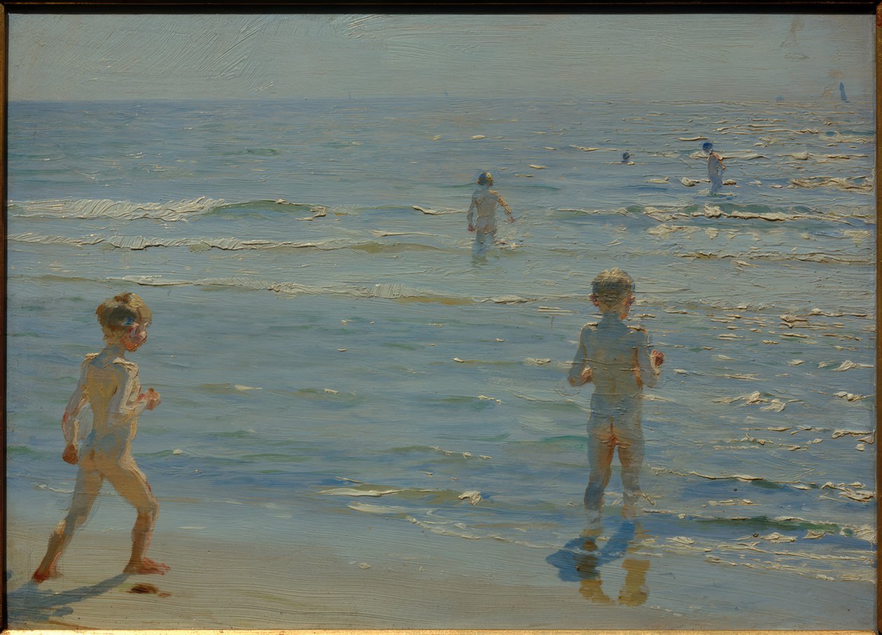 Badende Jungen. Sonnenschein. Skagen tekijältä Peder Severin Krøyer