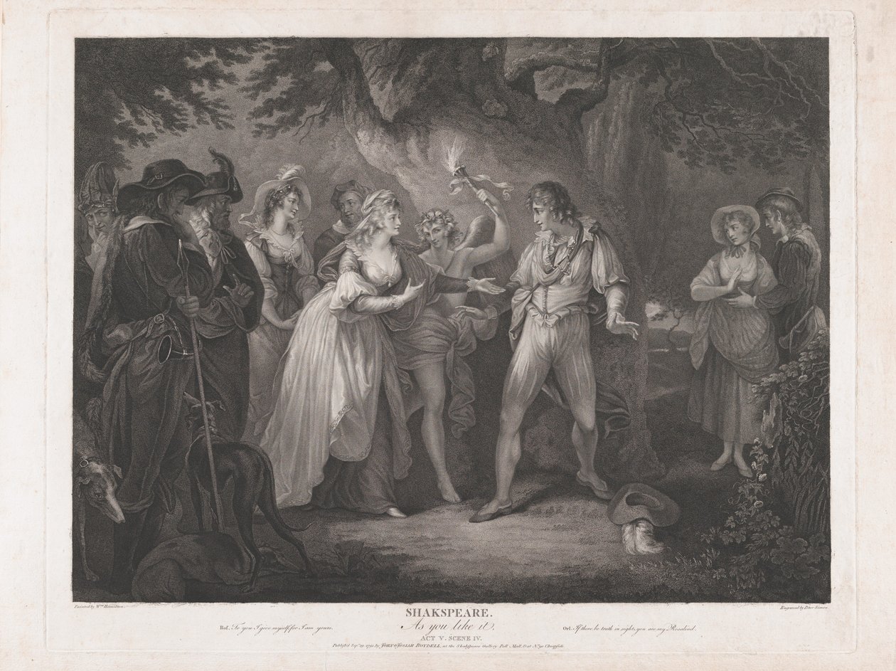 Kuten haluat, näytös 5, kohtaus 4 Shakespeare, 29. syyskuuta 1792, 29. syyskuuta 1792. tekijältä Peter Simon