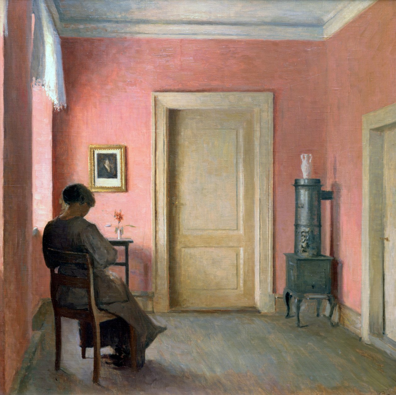 Nainen istumassa sisätiloissa, 1915 tekijältä Peter Vilhelm Ilsted