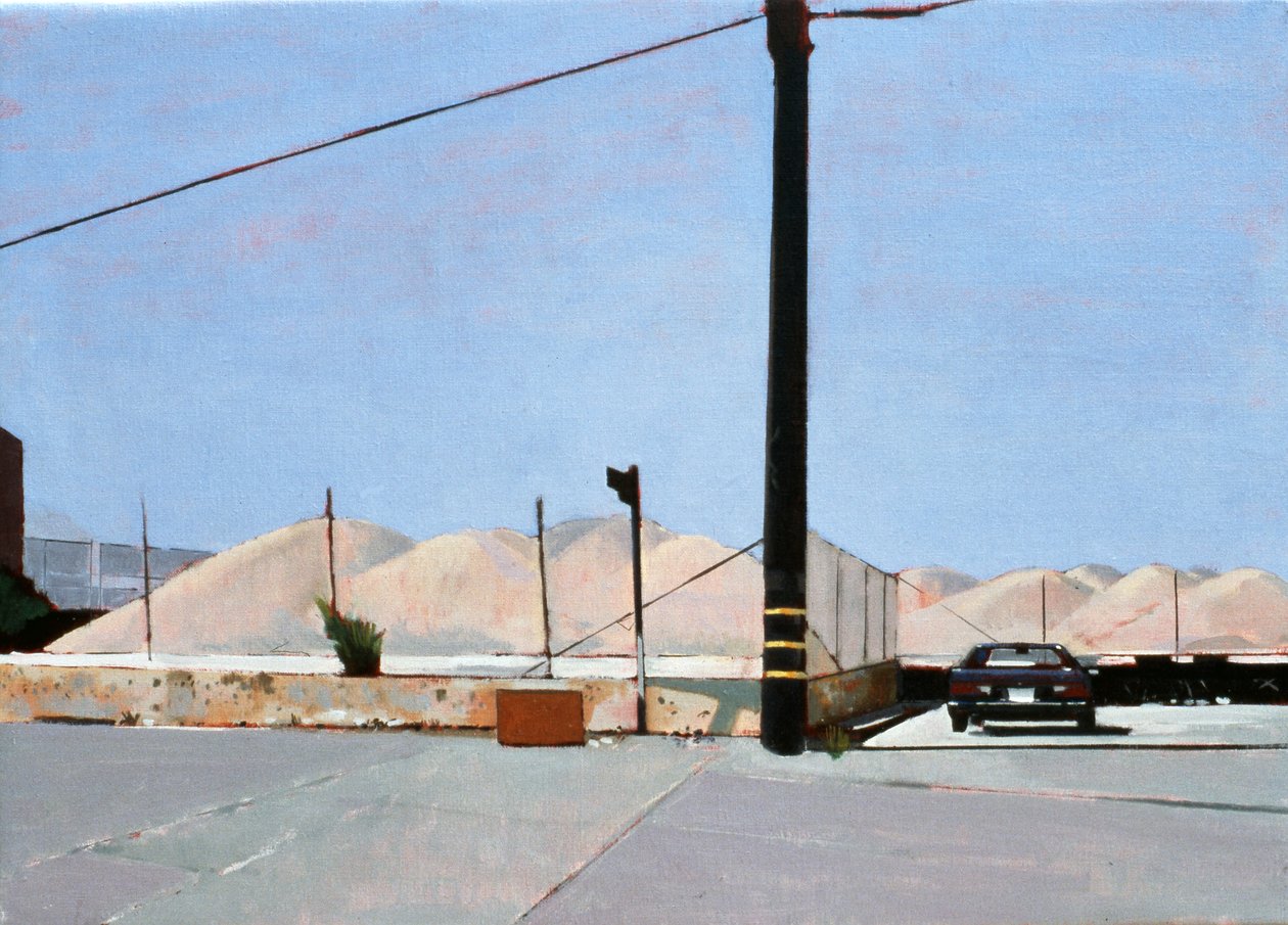 Gravel Piles Downtown LA, 2007 (öljy kankaalle) tekijältä Peter Wilson
