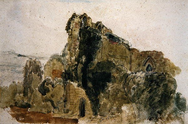Ruined Abbey (akvarelli paperille) tekijältä Peter de Wint