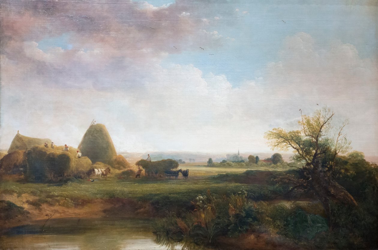 Heinänteko, noin 1815-30 (öljy kankaalle) tekijältä Peter de Wint