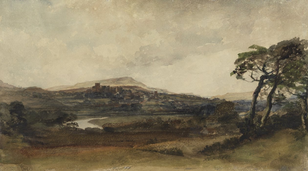 Middleham, Yorkshire (akvarelli grafiitin päällä ja vartaloväri paperilla) tekijältä Peter de Wint