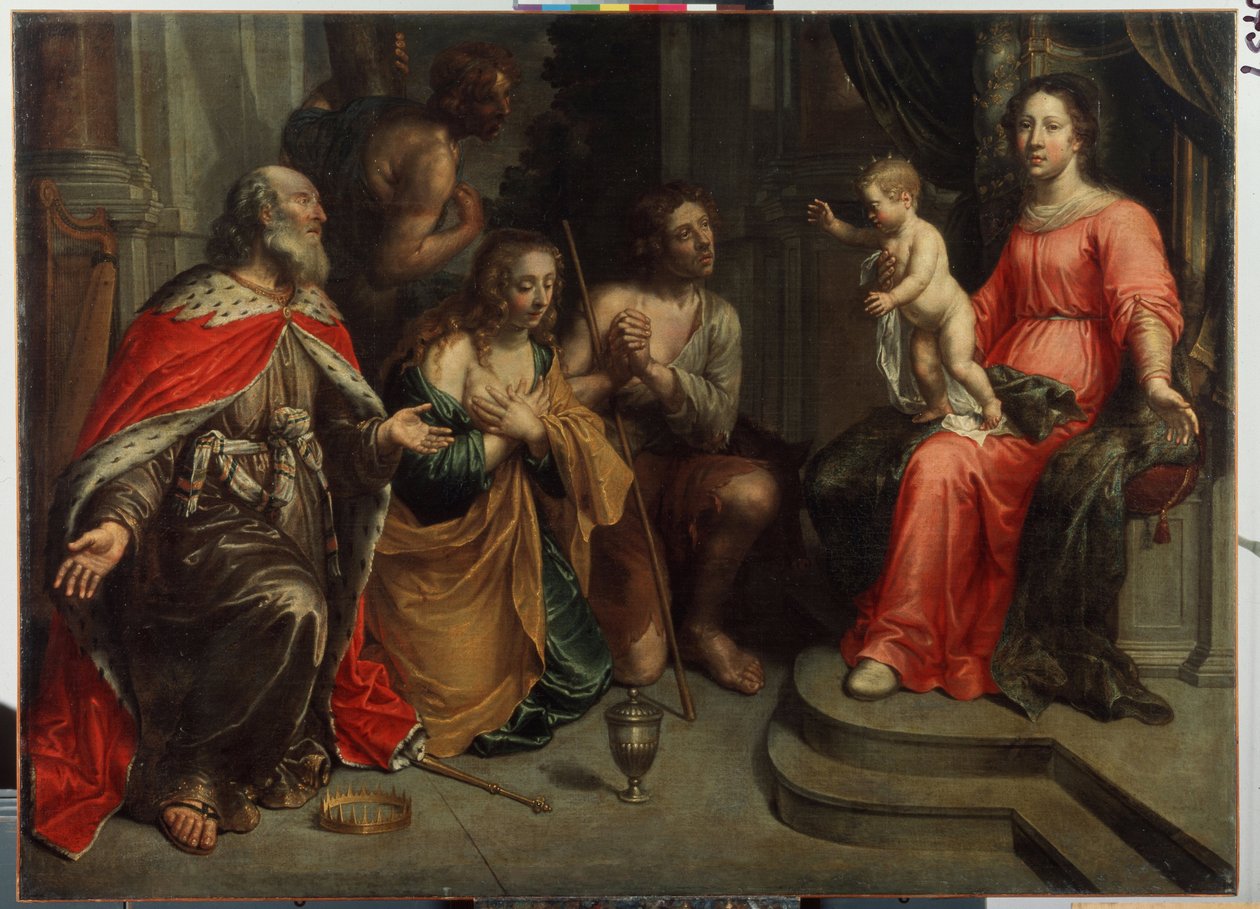 ""Synners before the Virgin"" (Synners before the Virgin) Maalaus Peeter (Peter) van Lint (1609-1690) 1600-luvun valtion ulkoilmamuseo Palace Gatchina, Pietari tekijältä Peter van Lint