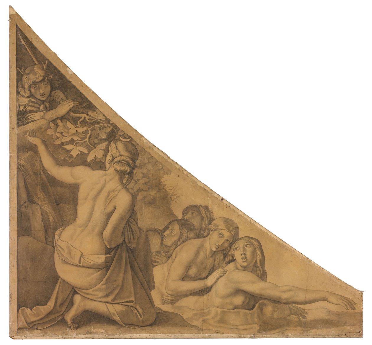 Artemis, von Aktaion überrascht. Karton zu den Deckenbildern der Münchner Glyptothek tekijältä Peter von Cornelius