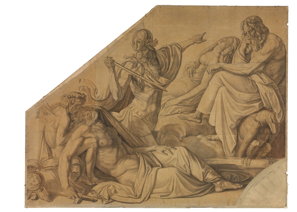Der Traum des Agamemnon. Karton zu den Deckenbildern der Münchner Glyptothek tekijältä Peter von Cornelius
