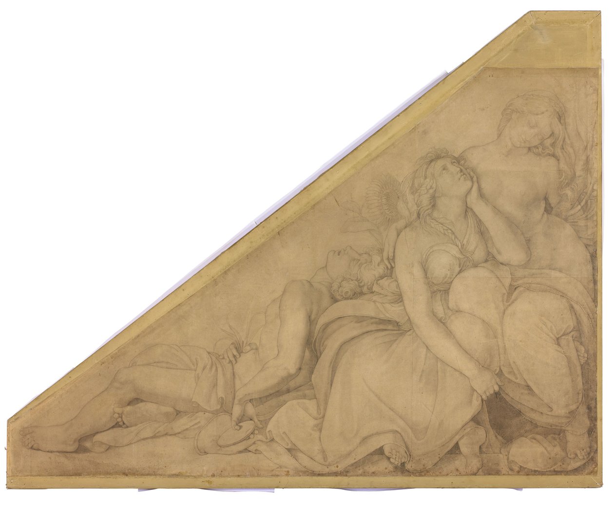 Leukothoe, Klytia und Hyakinthos, in Blumen verwandelt. Karton zu den Deckenbildern der Münchner Glyptothek tekijältä Peter von Cornelius