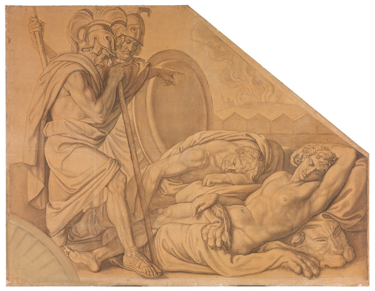 Nestor und Agamemnon wecken den Diomedes tekijältä Peter von Cornelius
