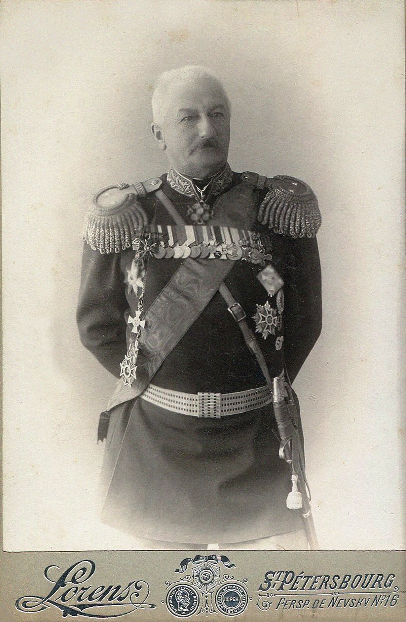 Kenraali Konstantin Pavlovich Prezhbiano 1840-1905, 1898. tekijältä Petersburg . Photo studio Alfred Lorens