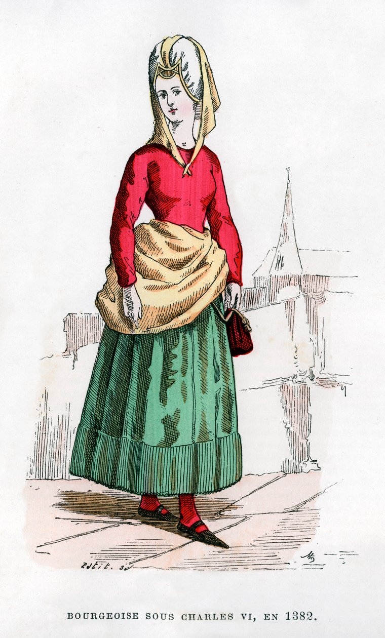 Porvaristo Kaarle VI:n aikakauden asussa, 1382 1882-1884. tekijältä Petit