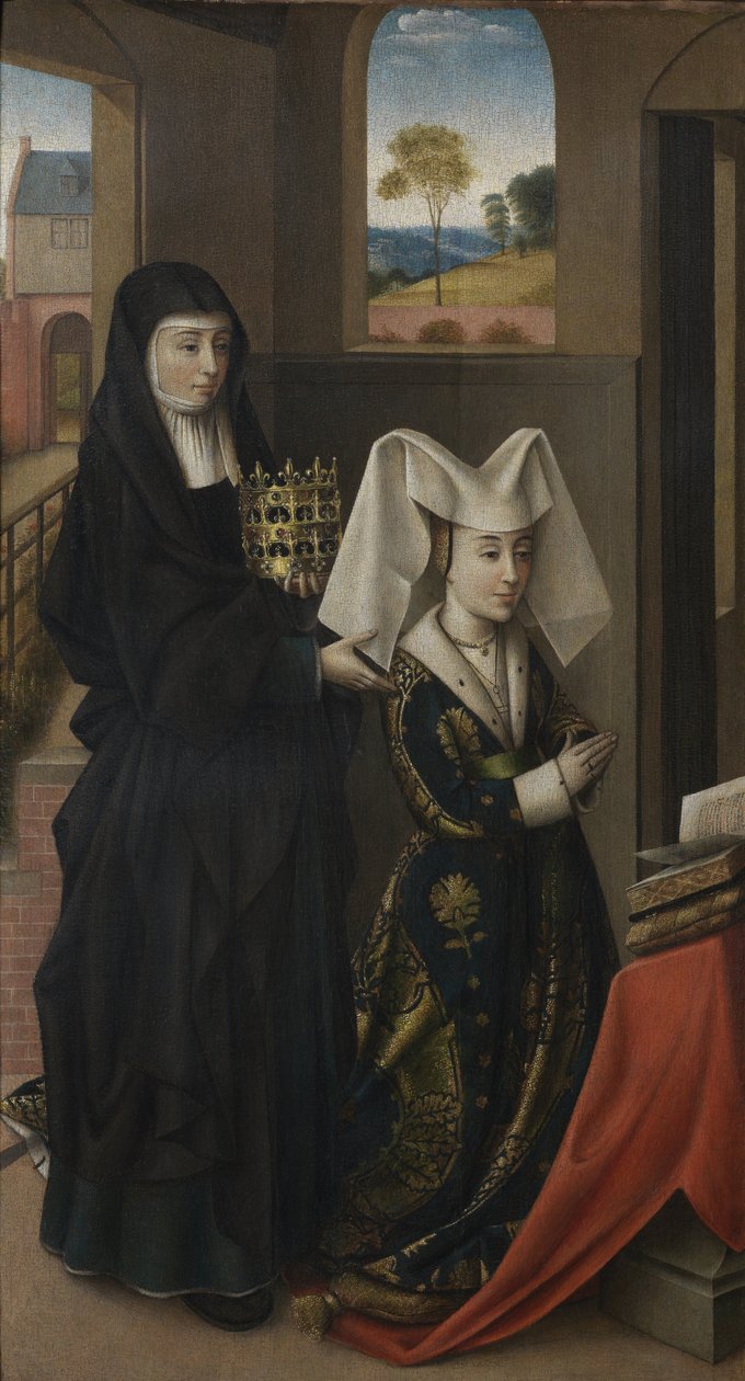 Isabel Portugali ja Pyhä Elisabet tekijältä Petrus Christus