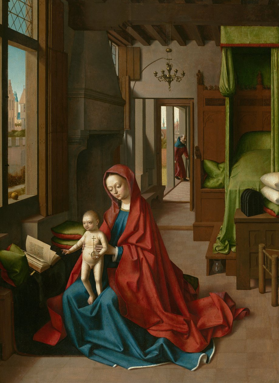 Neitsyt ja lapsi kotona tekijältä Petrus Christus