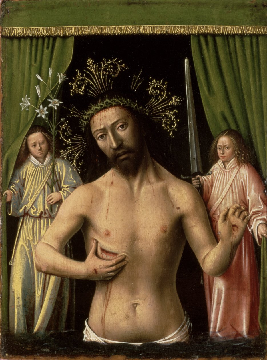 Kristus surujen miehenä, 1450 tekijältä Petrus Christus