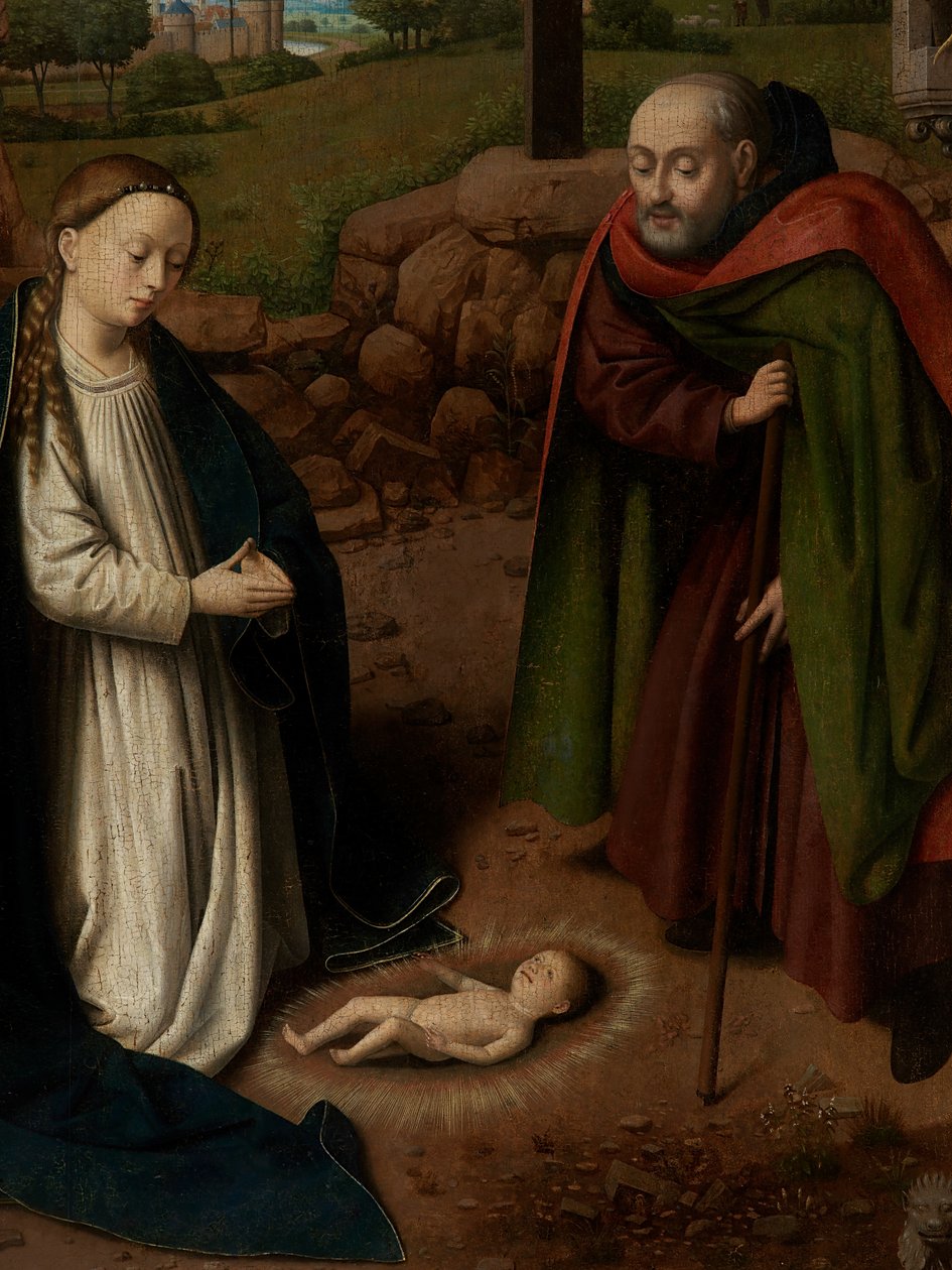 Detalhe da Adoração do Cristo-Criança finlandesa tekijältä Petrus Christus