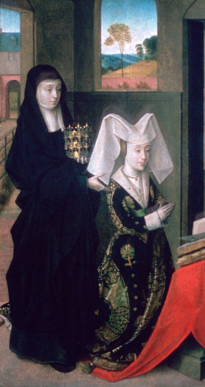 Portugalilainen Isabel Pyhän Elisabetin kanssa, 1457-1460 tekijältä Petrus Christus