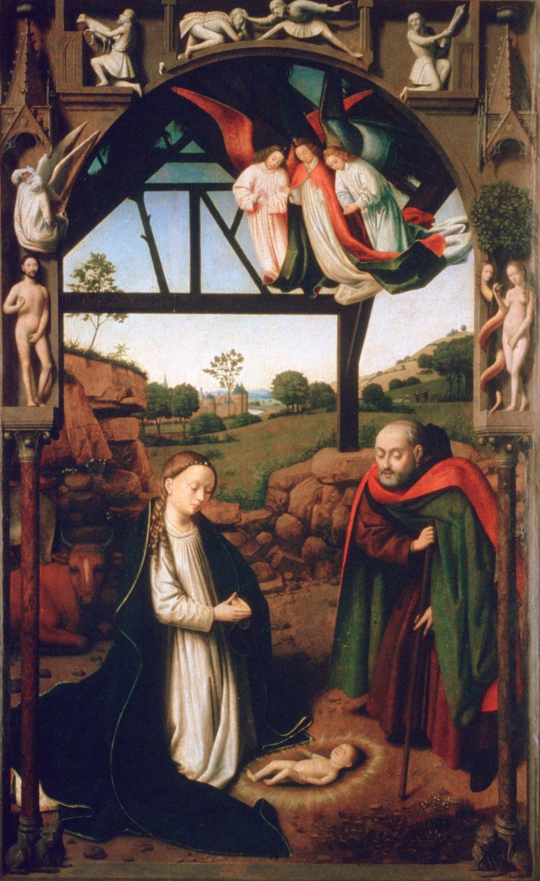 Syntymä, 1452 tekijältä Petrus Christus