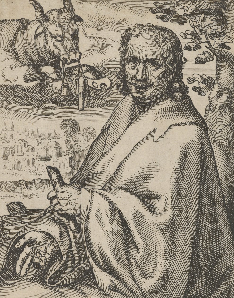 Luke, teoksesta Neljä evankelistaa, 1610-20. tekijältä Petrus Feddes