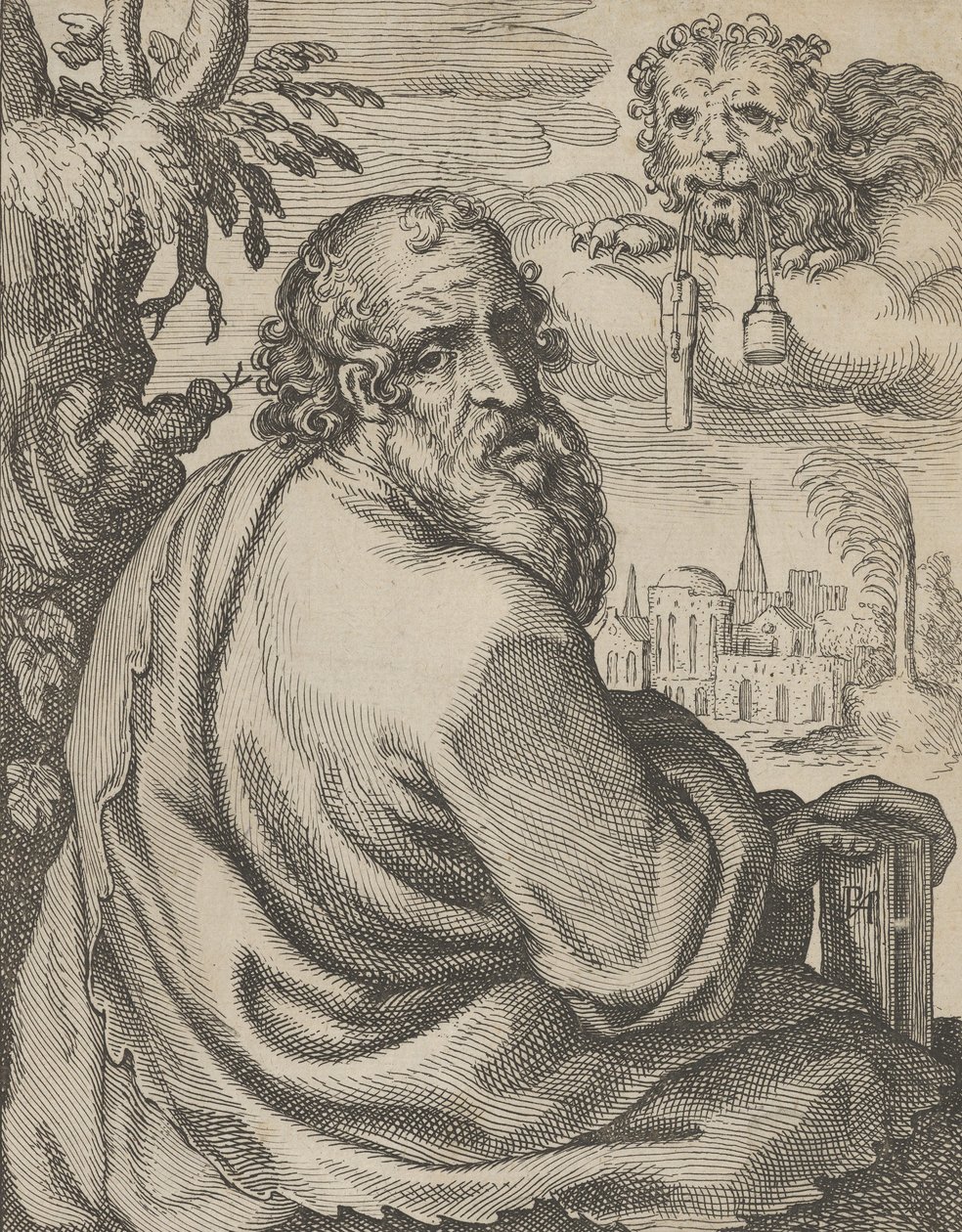 Mark, teoksesta Neljä evankelistaa, 1610-20. tekijältä Petrus Feddes