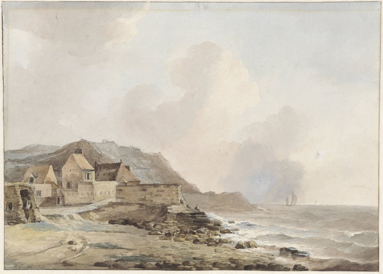 Näkymä Boulogne sur Merin rannikolle tekijältä Petrus Johannes Schotel