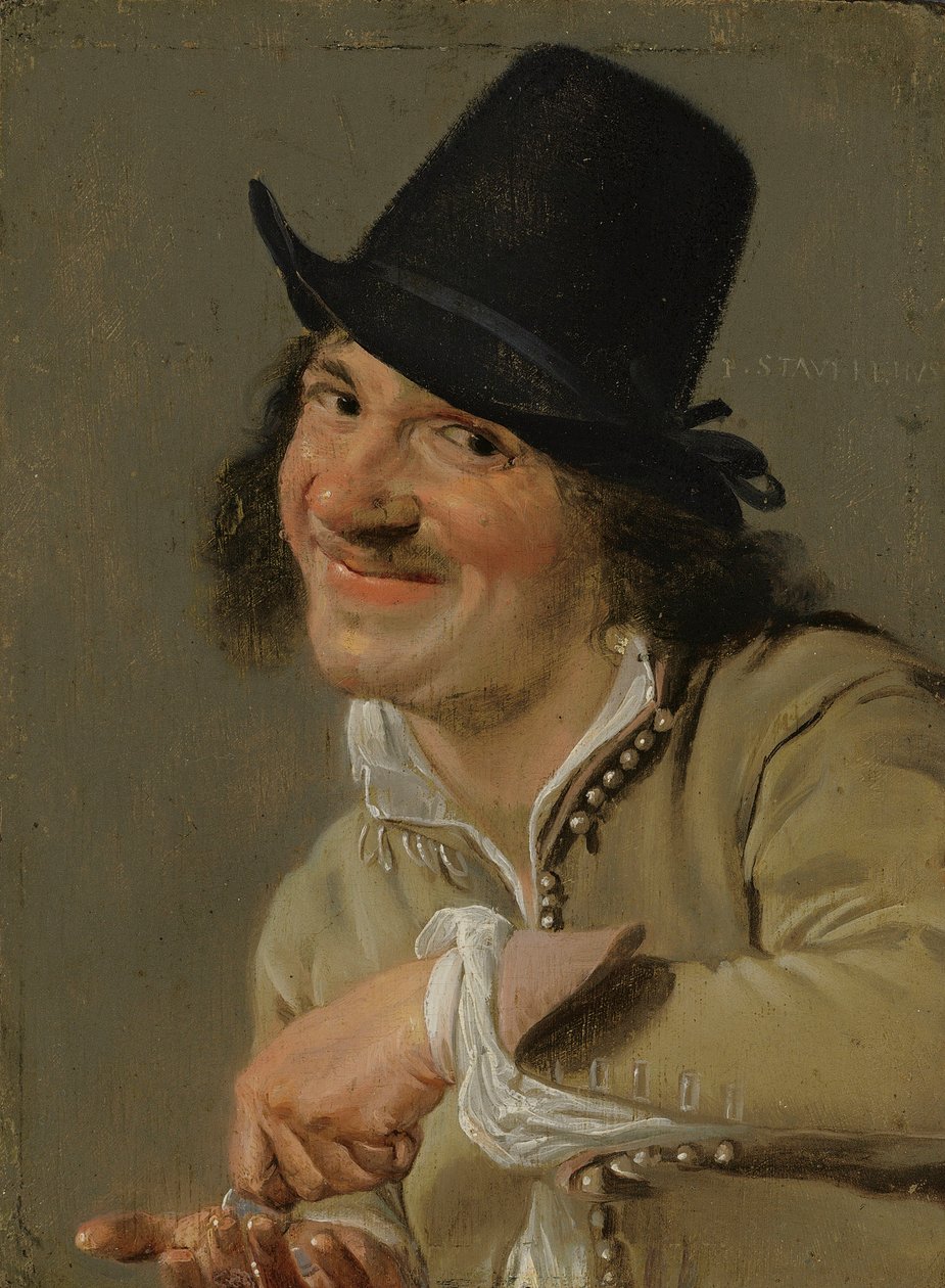 Kuulo: Mies laskee kolikoita. . Sarjasta Viiden aistin personifikaatiot, n. 1635-1666 (öljy puulle) tekijältä Petrus Staverenus
