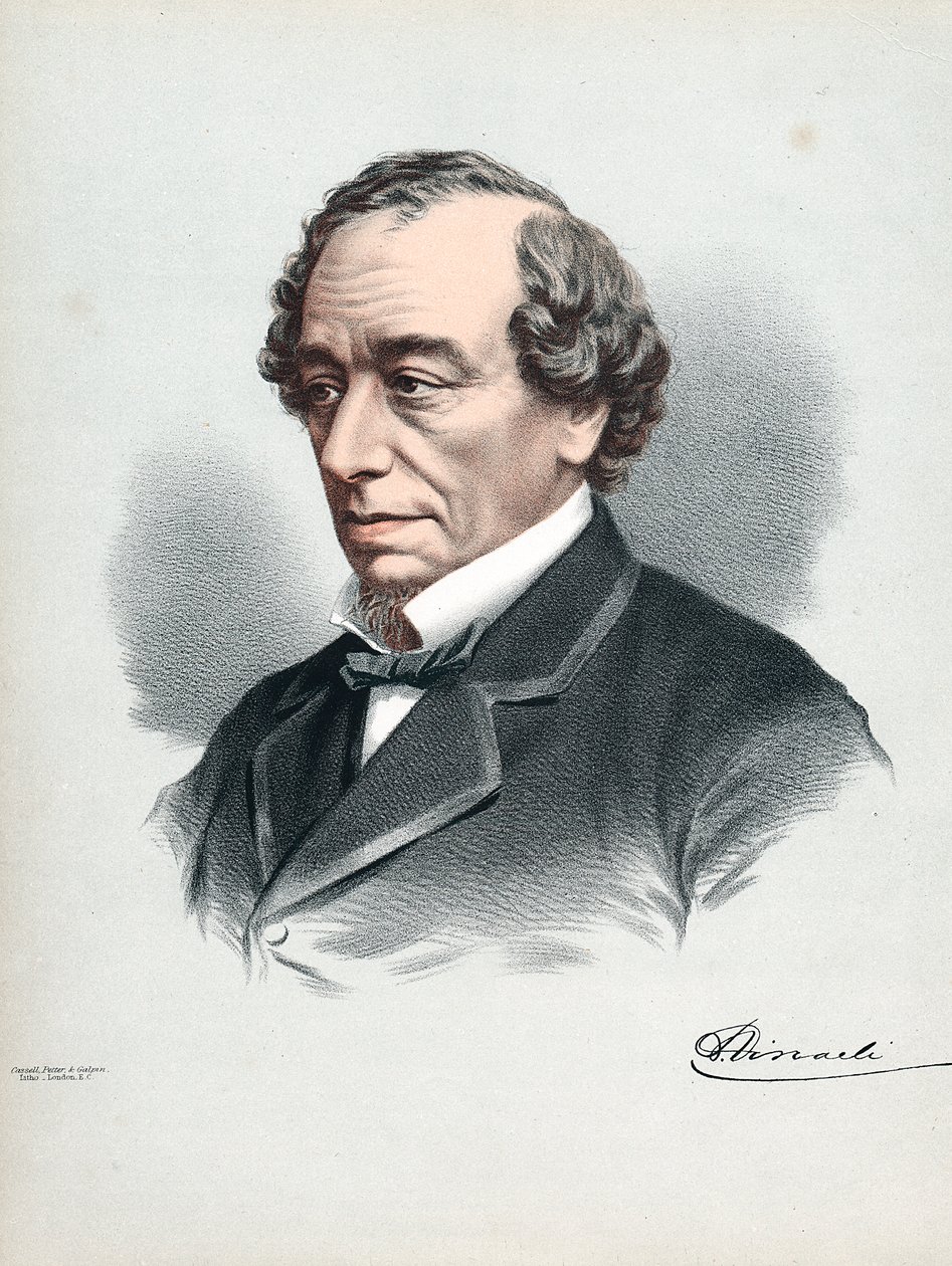 Benjamin Disraeli, Beaconsfieldin ensimmäinen jaarli 1804-1881, brittiläinen konservatiivivaltiomies, c1880 tekijältä Petter and Galpin Cassell