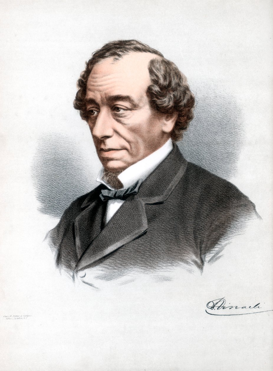 Benjamin Disraeli, 1. Earl of Beaconsfield, brittiläinen konservatiivivaltiomies, 1890. tekijältä Petter and Galpin Cassell