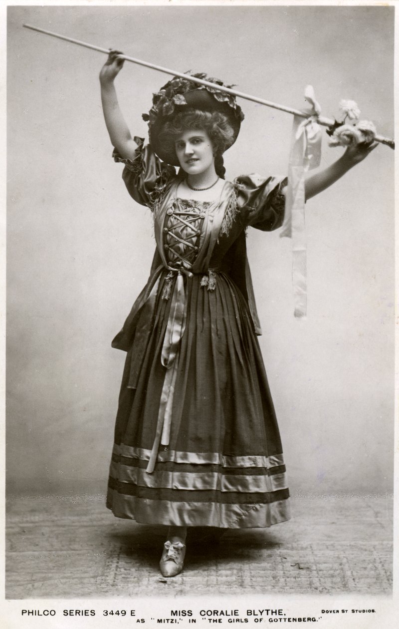 Miss Coralie Blythe hahmona Mitzi, vuodelta 1908. tekijältä Philco Publishing Company