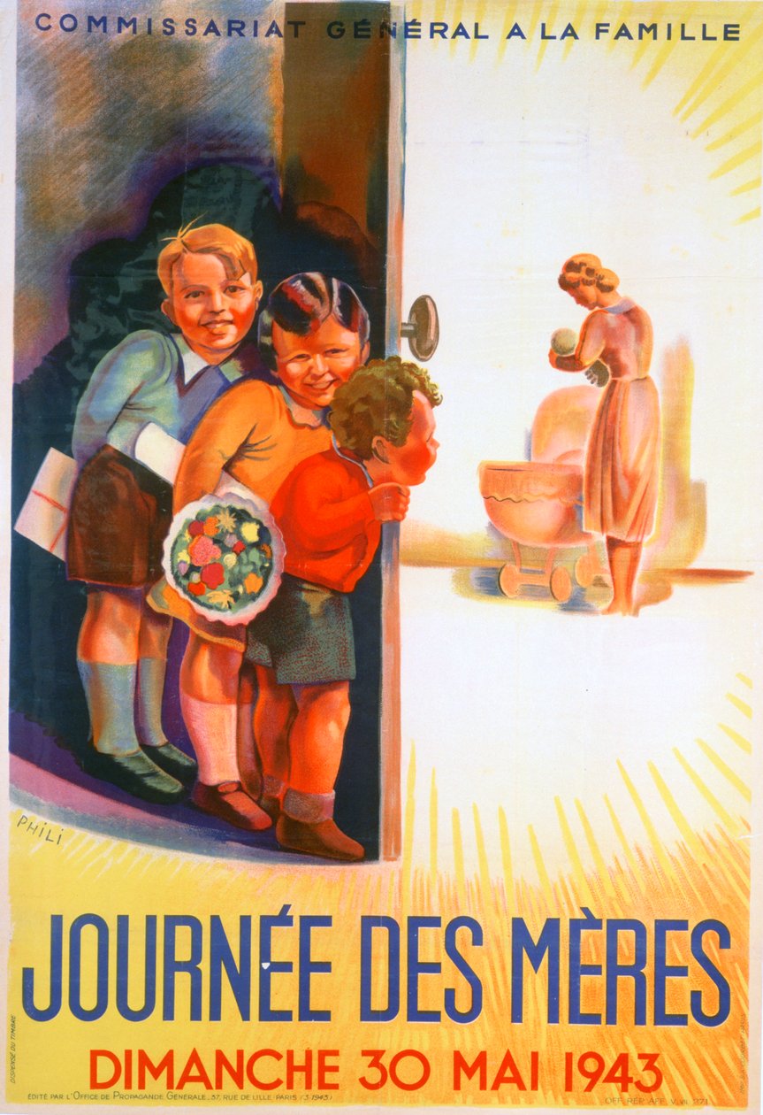 "Äitienpäivä, sunnuntai 30. toukokuuta 1943", 1943. tekijältä Phili