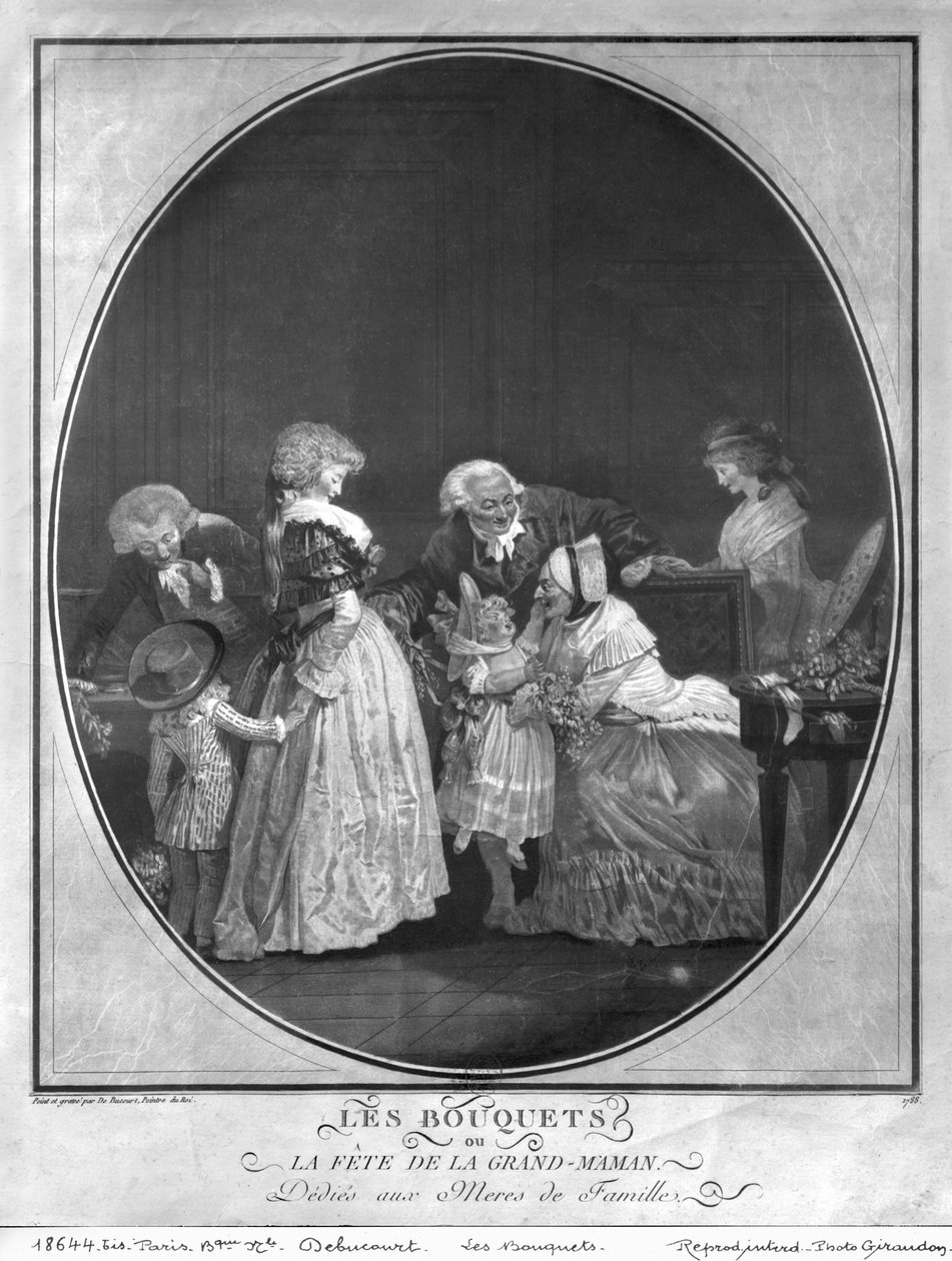 Kukkakimput tai juhliva isoäiti, 1788 tekijältä Philibert Louis Debucourt