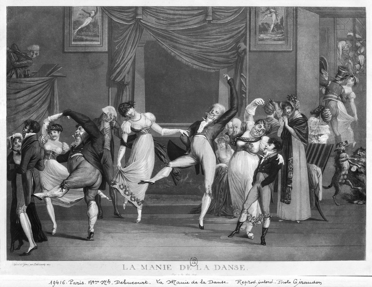 Tanssimania, 1809 tekijältä Philibert Louis Debucourt