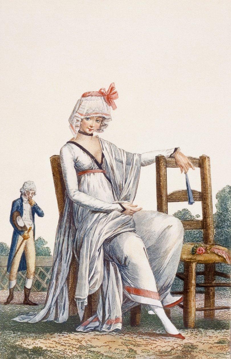 Naisten promenademekko, 1800 tekijältä Philibert Louis Debucourt