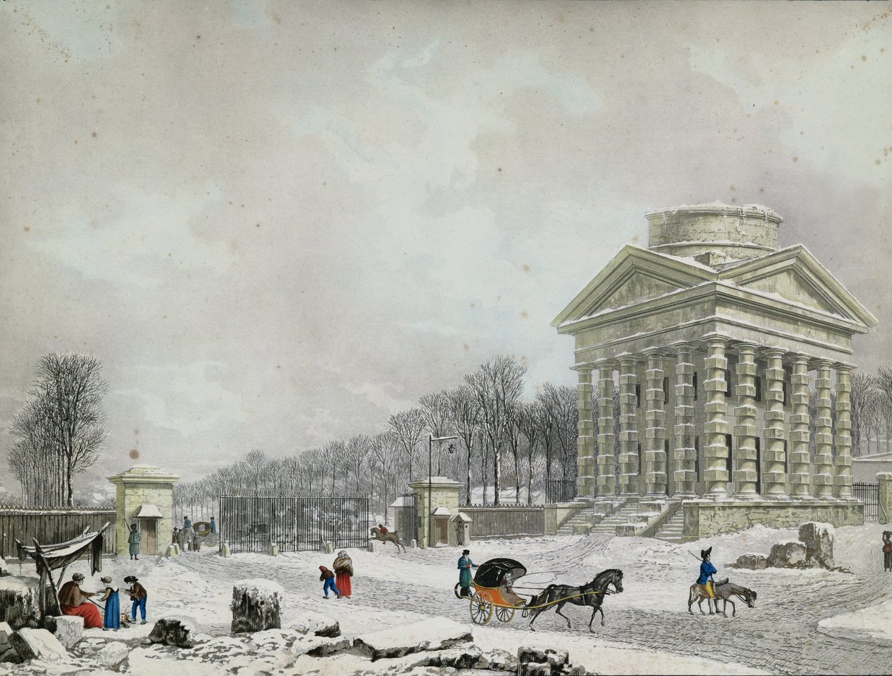 Barriere des Champs-Elysees, 1808 (akvatinta) tekijältä Philibert Louis Debucourt