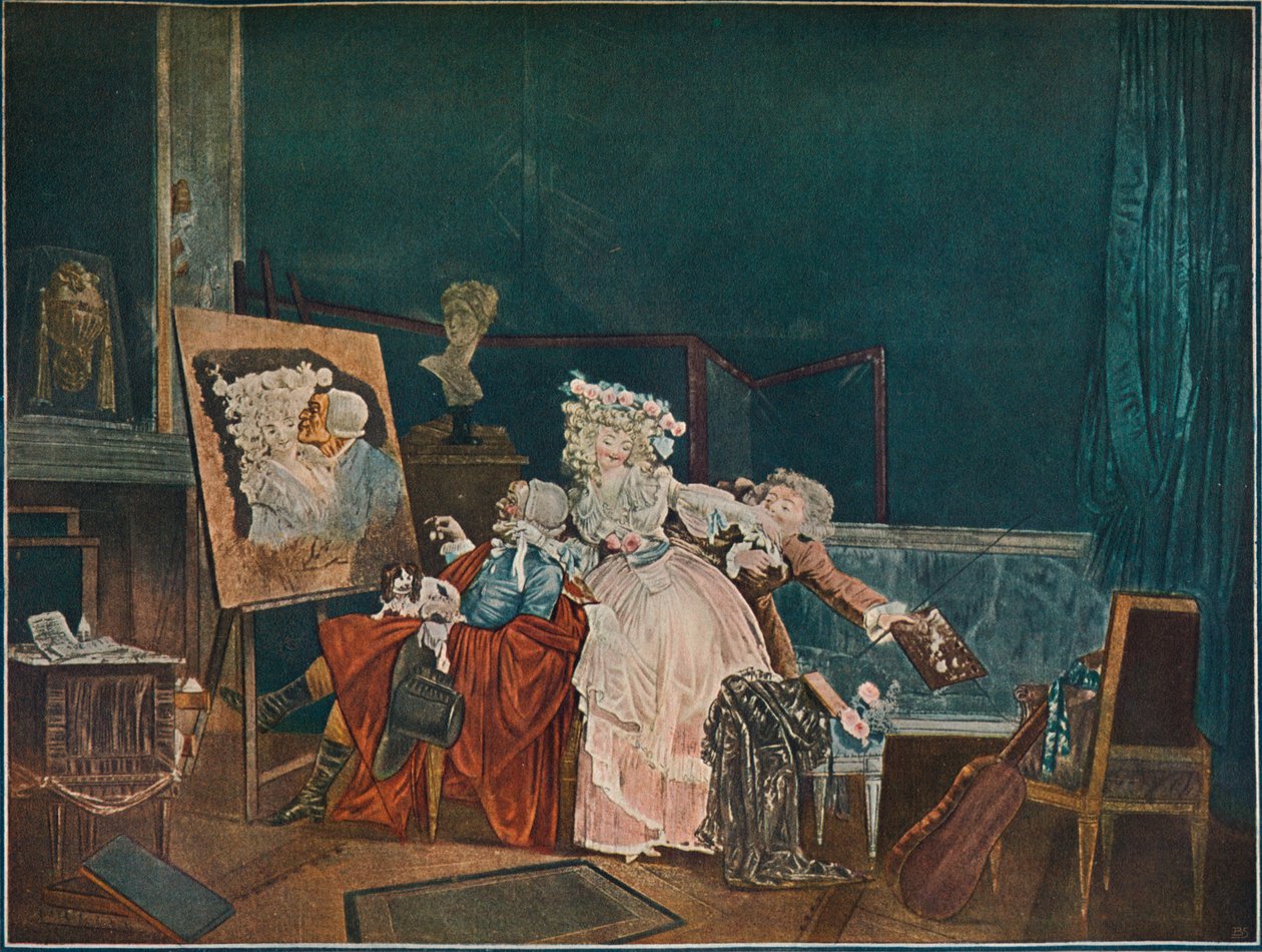 Kaksi suudelmaa, 1786, 1902 tekijältä Philibert Louis Debucourt