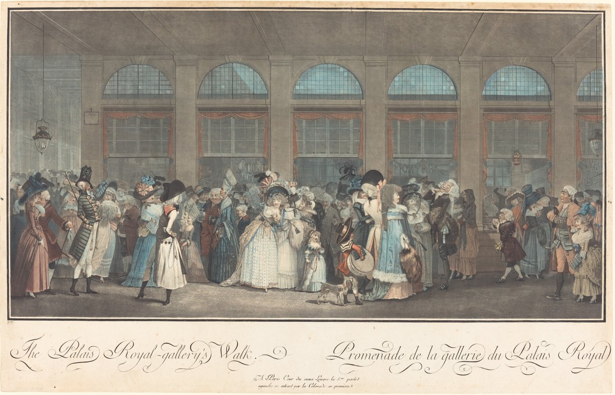 Palais Royal - Gallery Walk Promenade de la Galerie du Palais Royal, 1787. tekijältä Philibert Louis Debucourt