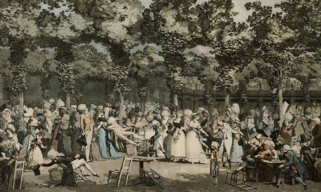Julkinen Promenade; Julkinen rantakatu, 1792 tekijältä Philibert Louis Debucourt