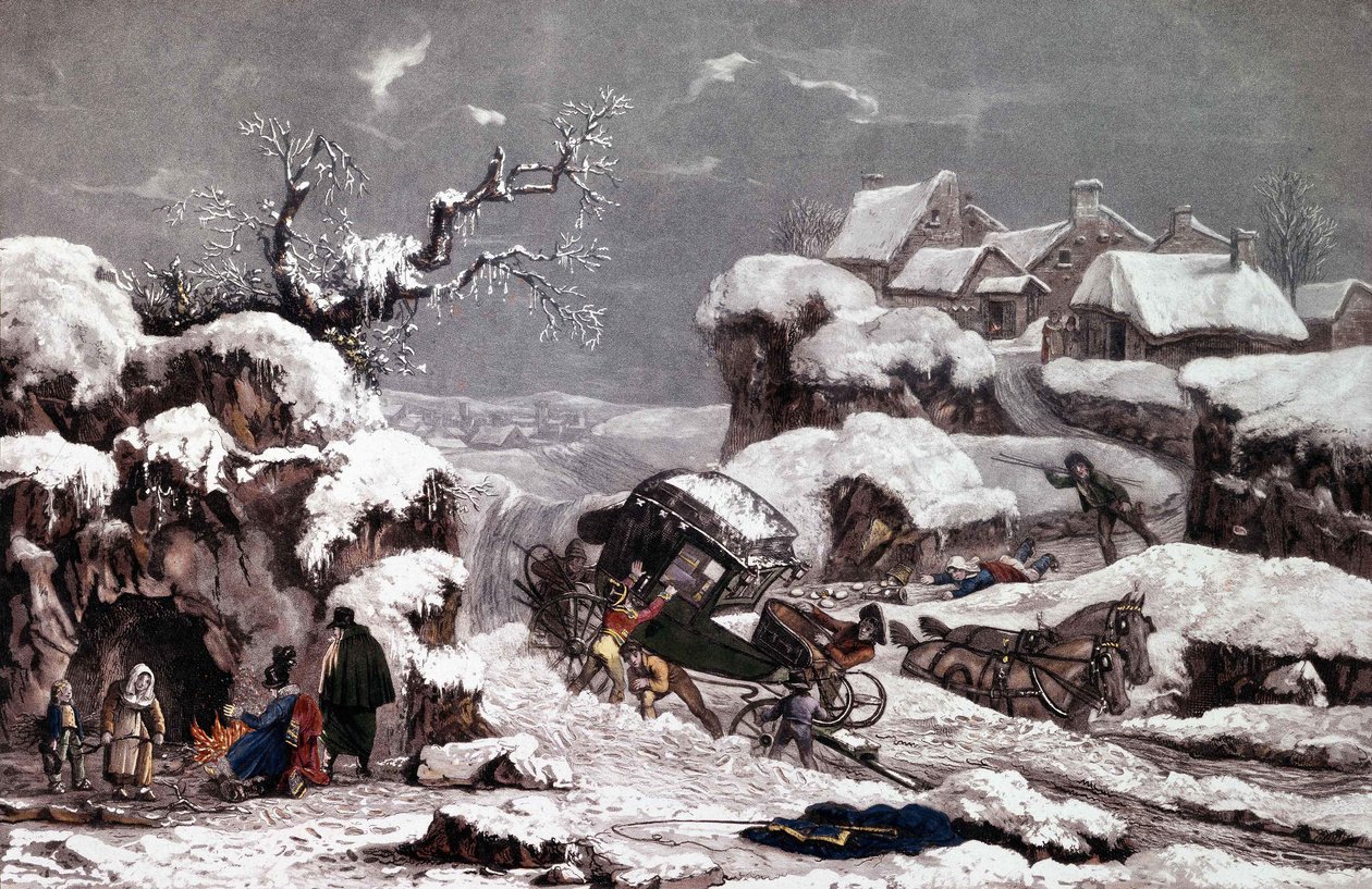 Kaatunut vaunu. Philibert Louis Debucourtin (1755 - 1832) kirjat. Yksityinen kokoelma. tekijältä Philibert Louis Debucourt