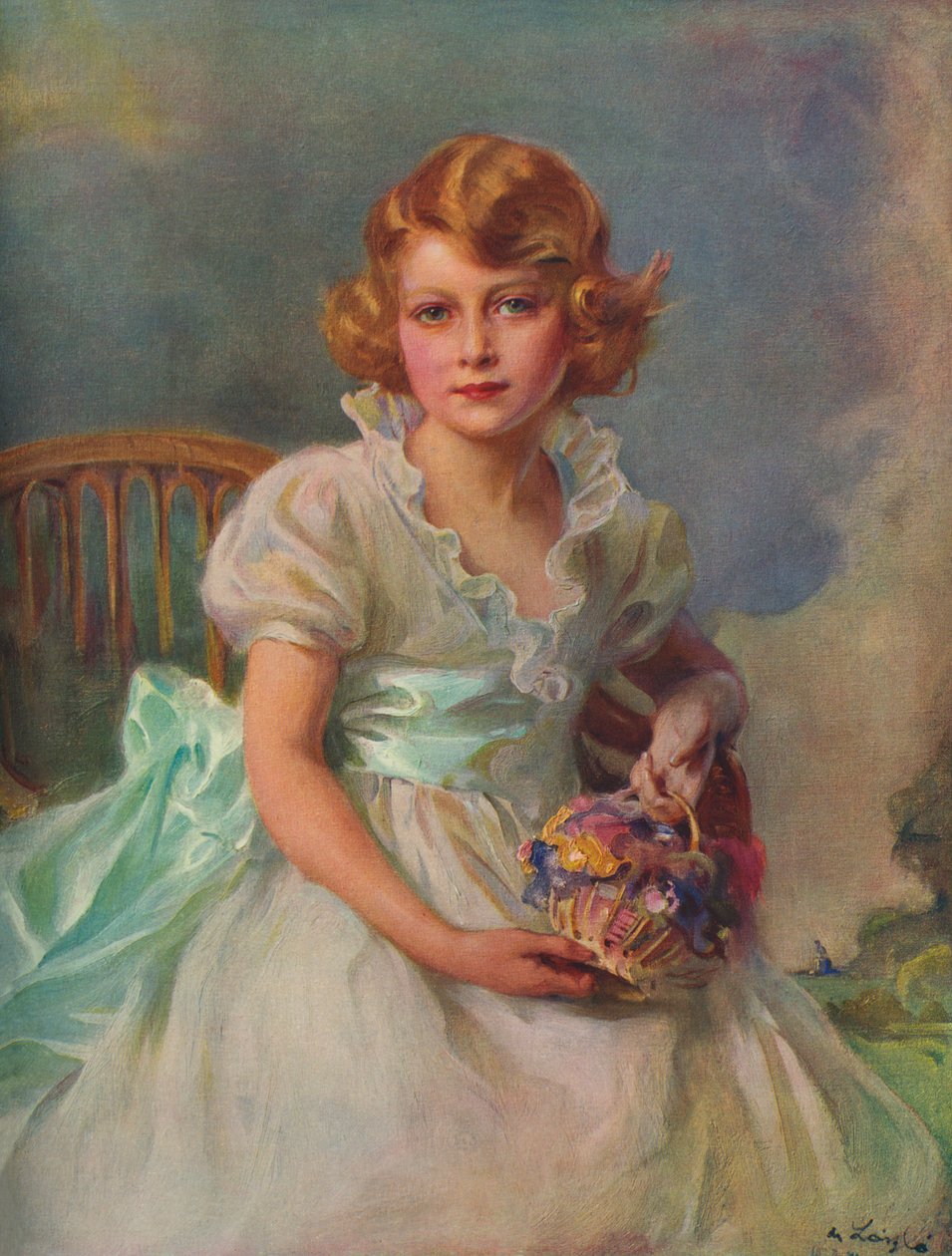 Muotokuva prinsessa Elisabetista, myöhemmin Elisabet II tekijältä Philip Alexius de after Laszlo