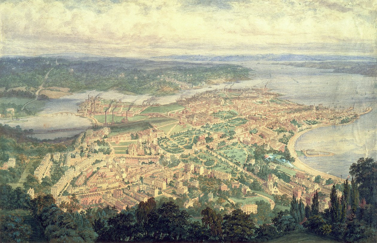 Southampton vuonna 1856 tekijältä Philip Brannon