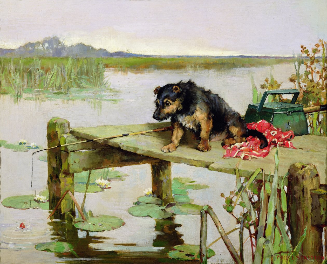 Terrieri - Kalastus, noin 1890 tekijältä Philip Eustace Stretton