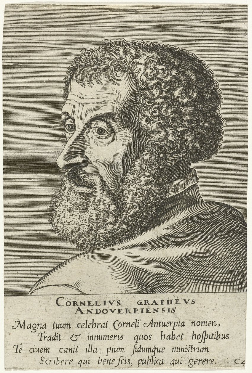 Kaiverrettu muotokuva Cornelius Grapheuksesta tekijältä Philip Galle