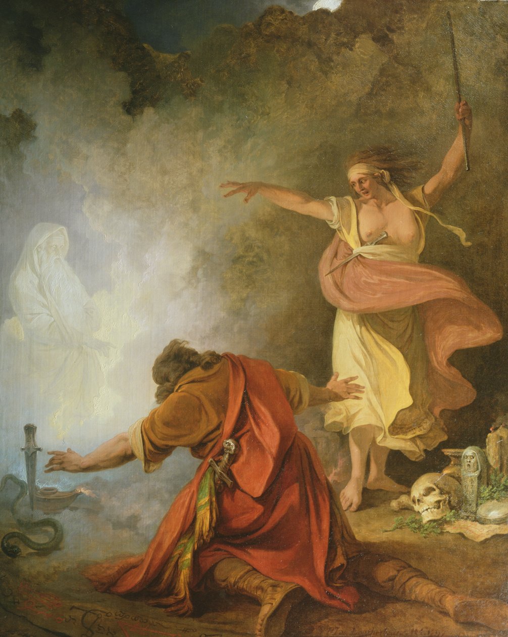 Saul ja Endorin noita, 1791 tekijältä Philip James de Loutherbourg