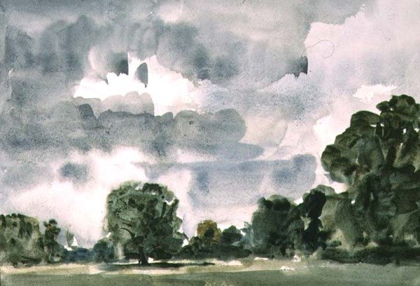 Haresfoot Park, lähellä Berkhampstedia, Hertfordshire, 1915 (wc paperille). tekijältä Philip Wilson Steer
