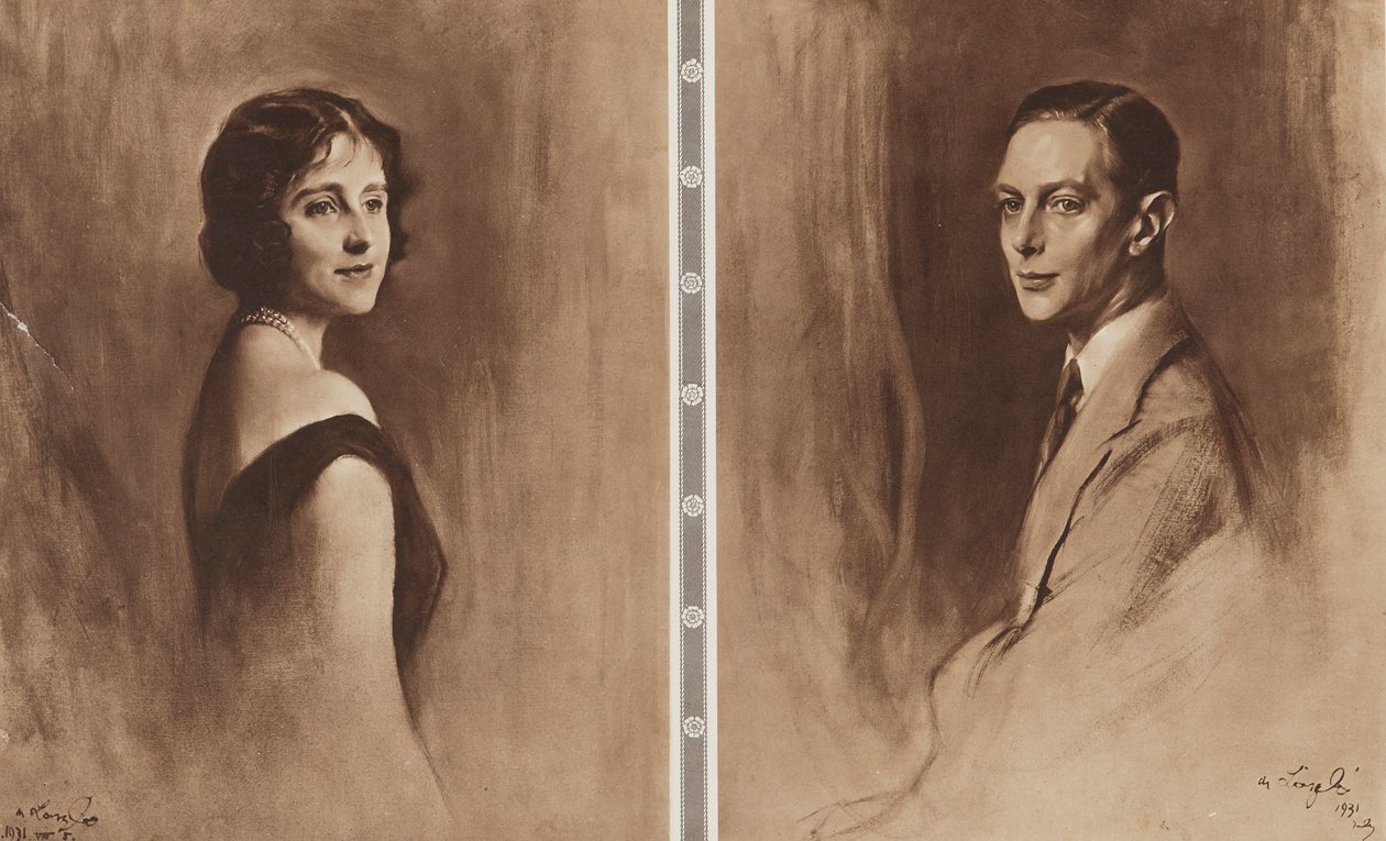 Kuningas Yrjö VI ja kuningatar Elisabet tekijältä Philip Alexius de (after) Laszlo