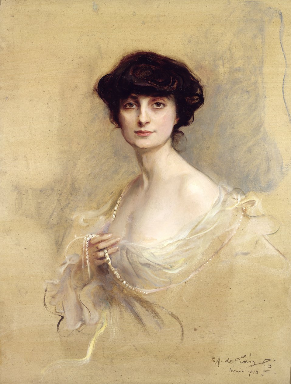 Anna de Noailles (1876-1933) 1913 (öljy kankaalle) tekijältä Philip Alexius de Laszlo