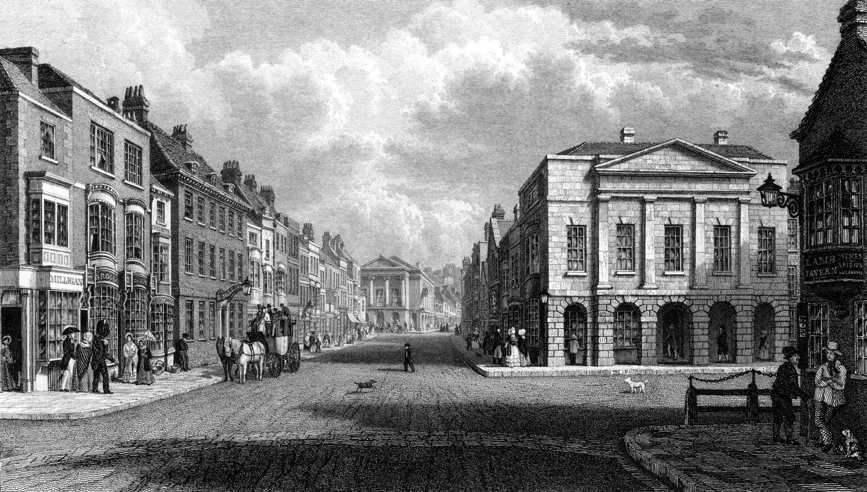 The High Street, Newport, Isle of Wight, 1844. tekijältä Philip Brannon