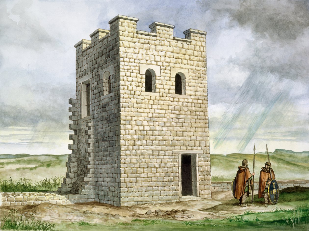 Torni 36b Housesteads roomalainen linnoitus, 2. vuosisata, c1990-2010 tekijältä Philip Corke