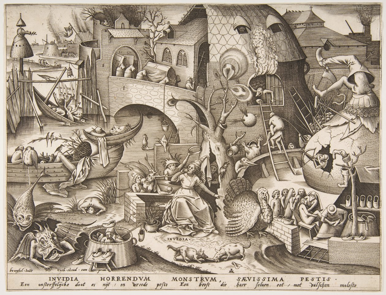 Envy Invidia elokuvasta Seven Deadly Sins, 1558. tekijältä Philip Galle
