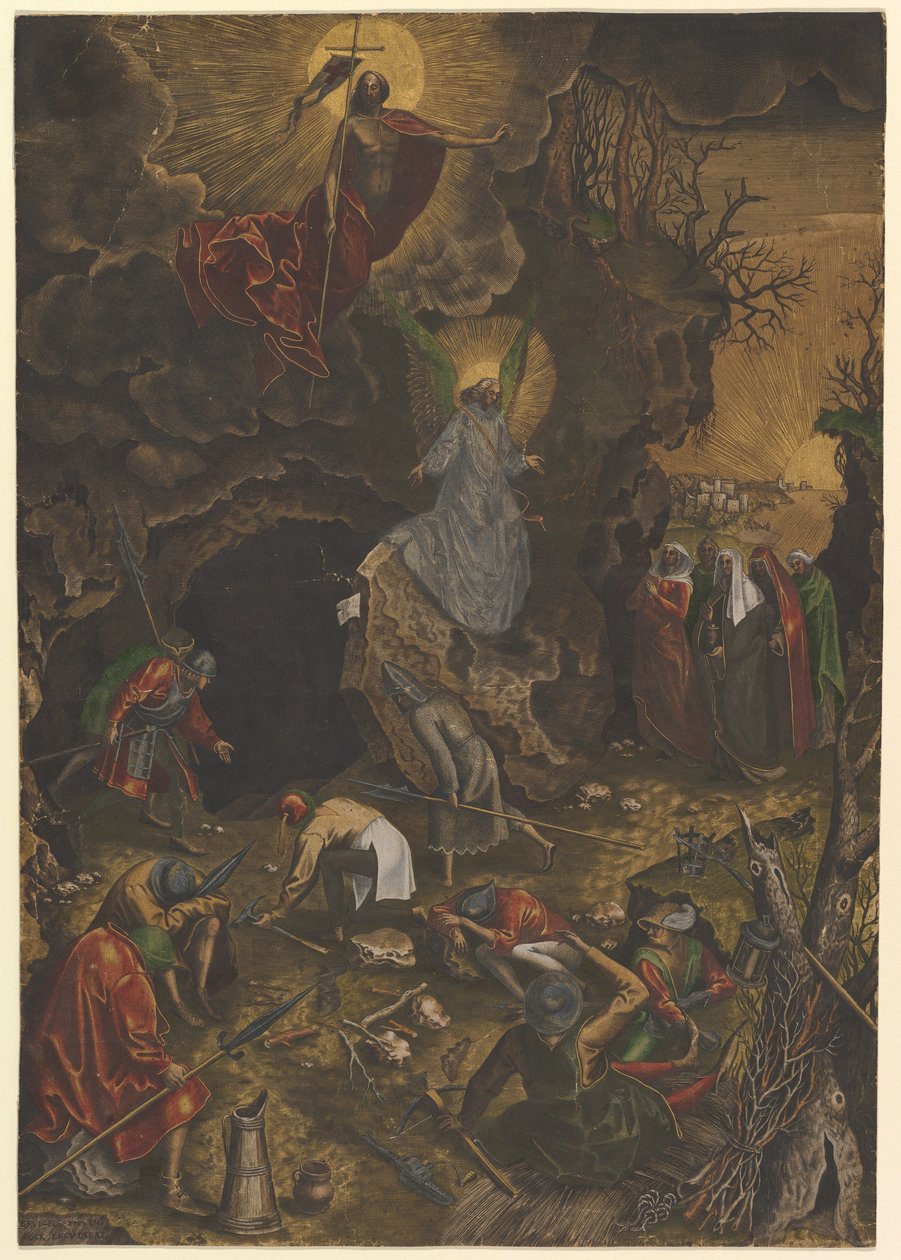 Ylösnousemus, n. 1562-63. tekijältä Philip Galle